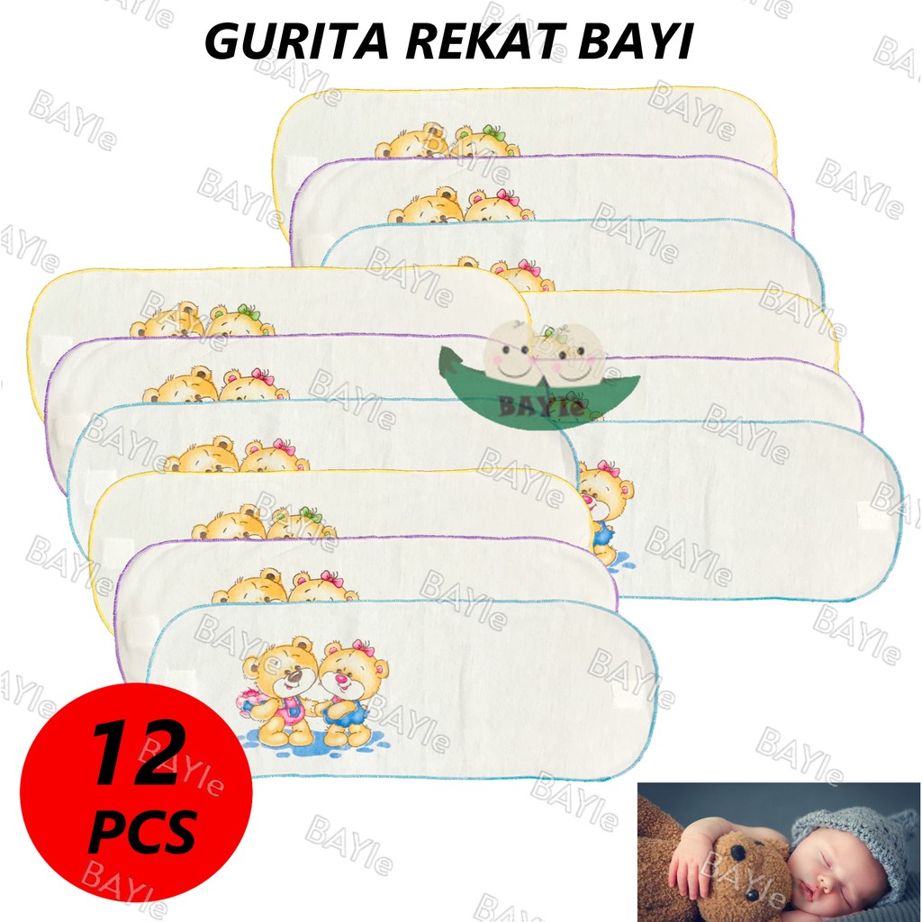 BAYIe - 12 PCS Gurita/Grito Bayi Rekat / Kretekan Instan SABLON/TABUR