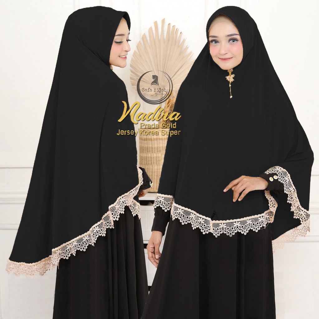 Jilbab Instan Jersey Terbaru Khimar Jersey Jumbo Renda Nadira Jilbab Bergo termurah Safa Hijab