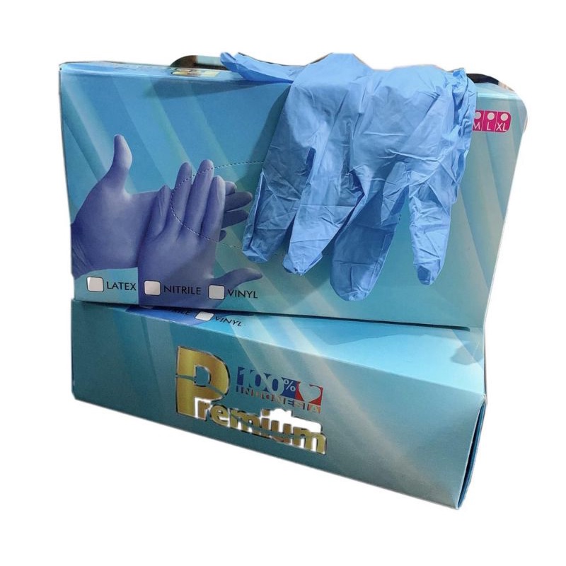 Sarung tangan premium / Sarung Tangan Nitrile Biru / Sarung Tangan Nitrile Biru Premium Glove / Saru