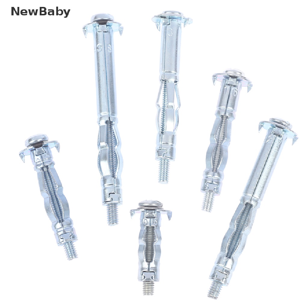 Newbaby 10Pcs M4 Plug Dinding Metal Hollow Untuk Plasterboard Drywall