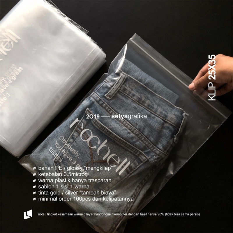 Plastik Ziplock Sablon Custom 25x35cm Transparan