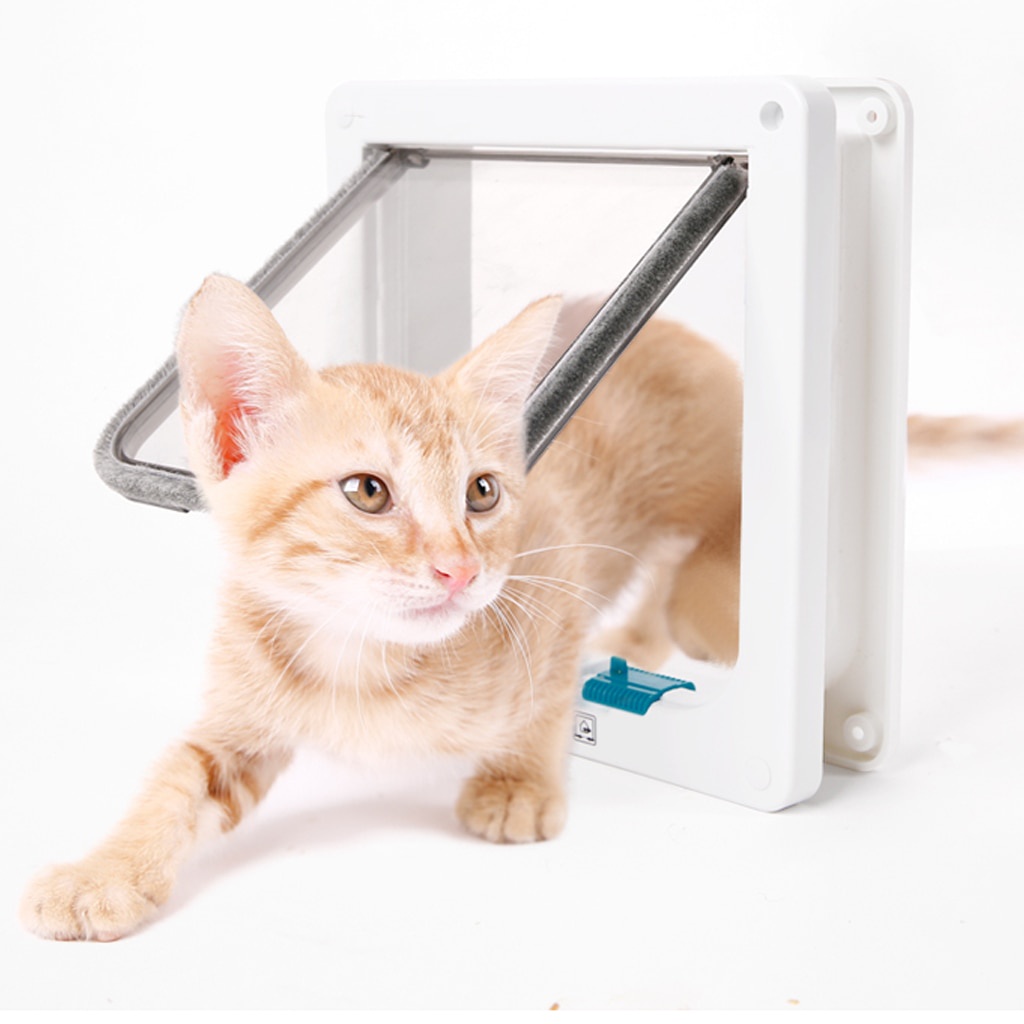 Pintu Kucing Anjing Kusen Jendela Anjing Frame Pintu Kucing Cat Anjing Dog 14X15Cm Medium Lock System Mencegah Tikus dan Manusia ikut akses masuk kedalam rumah Frame akses kucing Flap Door Cats with 4 Way Security Lock Flap Door for Small Dogs Cats Kitten