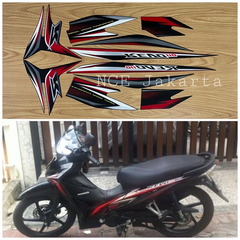 STIKER STRIPING MOTOR REVO CW 2013 HITAM FULL