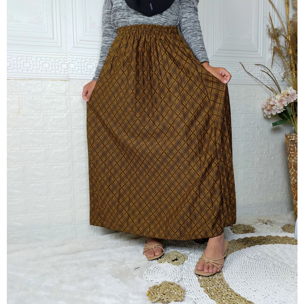 ROK PLISKET KLOK DEWASA MOTIF TARTAN/ROK PLISKET KOTAK-KOTAK SPANDEK WOL