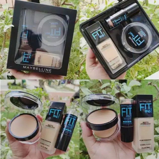 Maybelline Fit Me 3in1 / Foundation Fit Me + Concealer Stick + Bedak