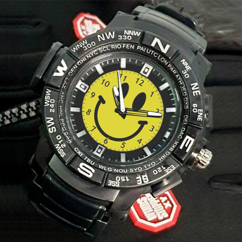 (EXCLUSIVE) Jam Tangan SMILE EMOTICON Sport Bagus