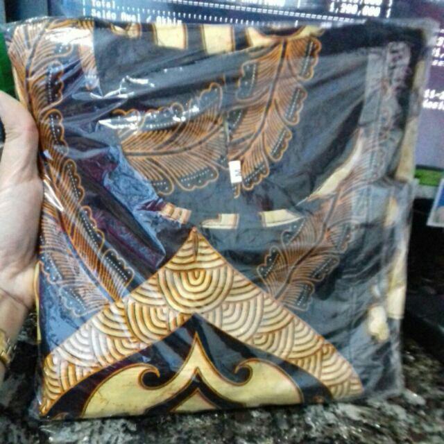 Batik Aksen Atasan Kerja Casual Batik Modern Wanita Peplum Kombinasi Embos Tanpa Lengan Panjang Solo