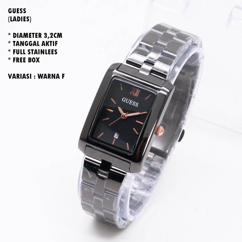 JAM TANGAN WANITA GUESS RANTAI BODY SEGI TANGGAL AKTIF