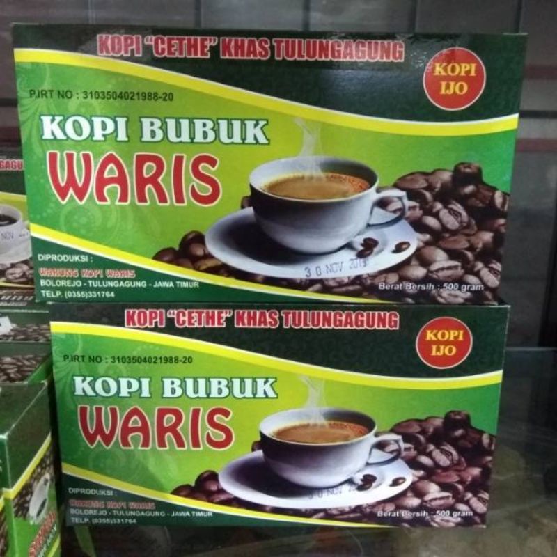 KOPI IJO WARIS | KOPI HIJAU BUBUK | KOPI CETHE KHAS TULUNGAGUNG | NGOPI KEMASAN 500 GRAM