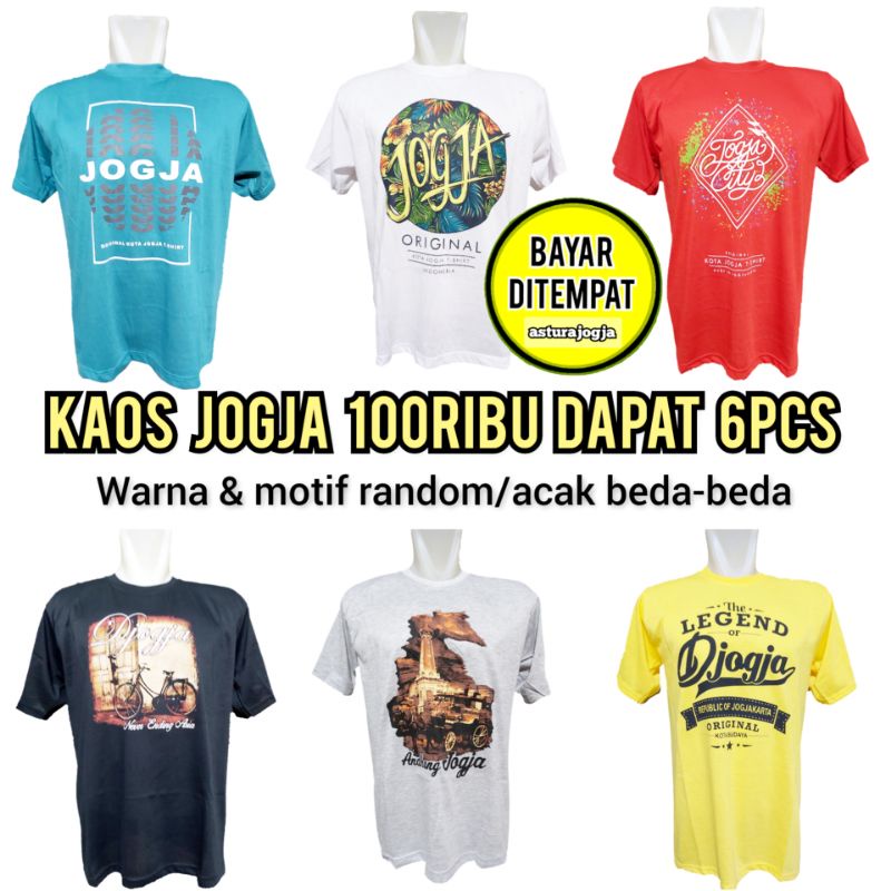 AQE467 6PCS KAOS JOGJA PRIA WANITA || Baju Jogja || Kaos Distro Malioboro Yogyakarta