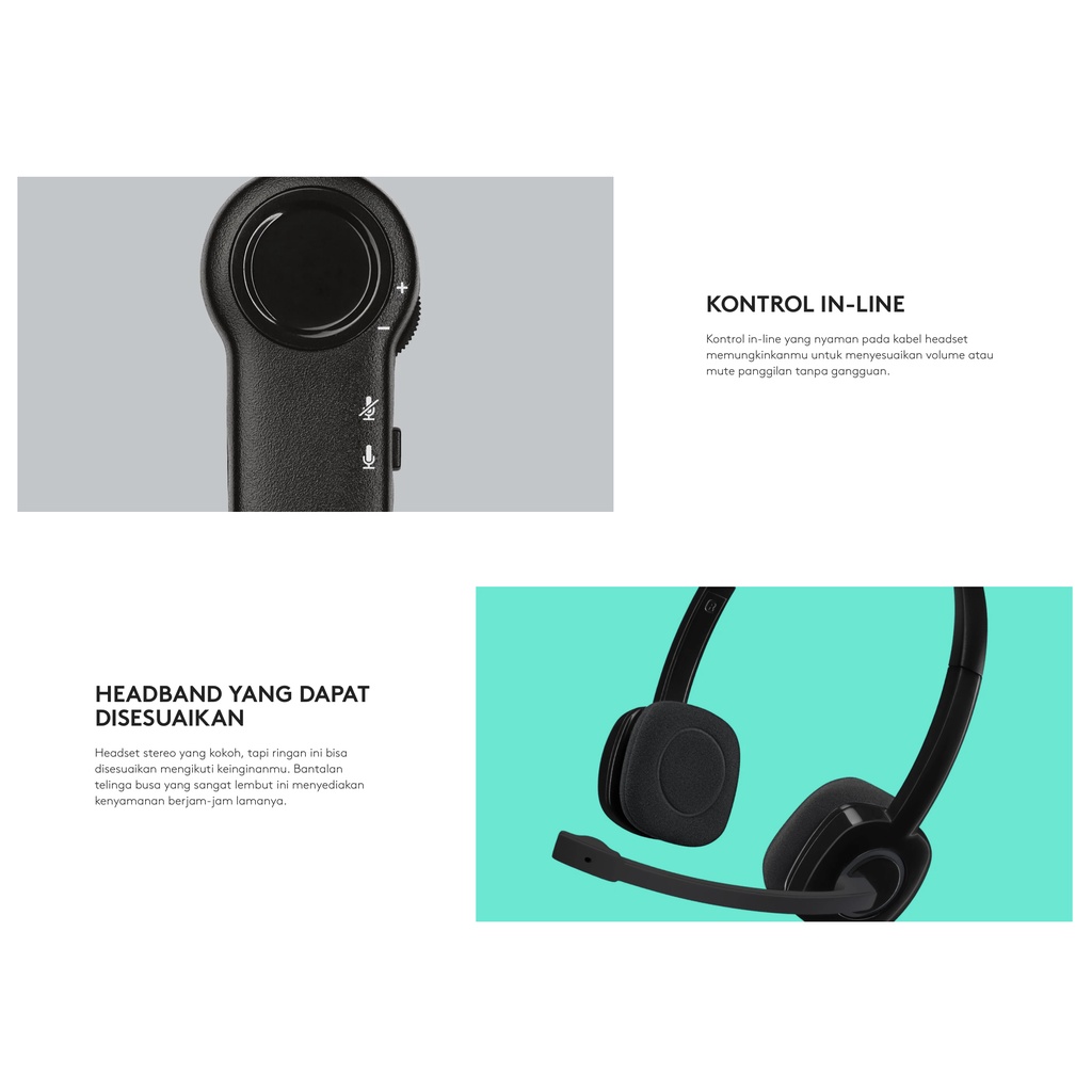 Logitech H151 Stereo Headset Noise Cancel Mic Jack 3.5mm Multi H 151