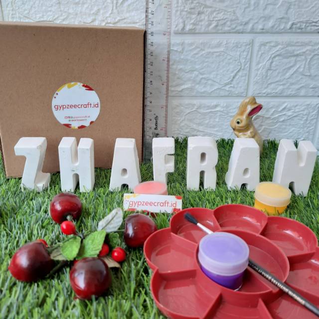

CUSTOM NAMA SATUAN/MELUKIS HURUF NAMA/PATUNG LUKIS GYPSUM/BELAJAR MELUKIS/HAMPERS ULANG TAHUN