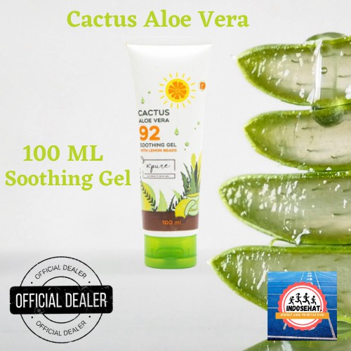 NPURE Cactus Aloe Vera Soothing Gel - Gel Pelembab Pencerah Perawatan Anti Aging Wajah 100 ml