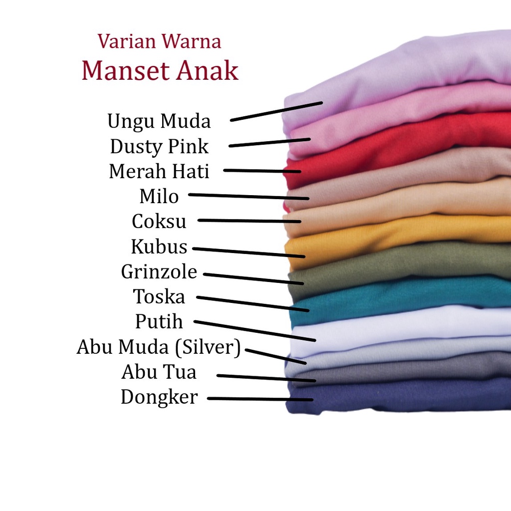 Manset Anak Perempuan / Baju Dalaman anak Usia 4-15 Tahun Manset Lengan Panjang Polos