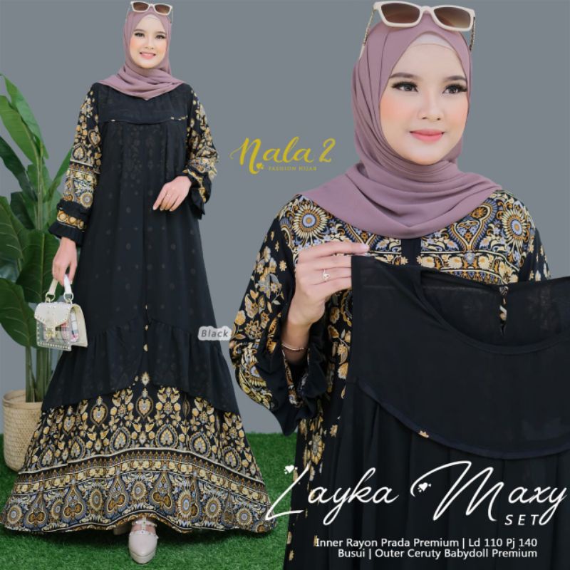 Layka Maxy Set Dress Original ORY Nala Fashion Hijab