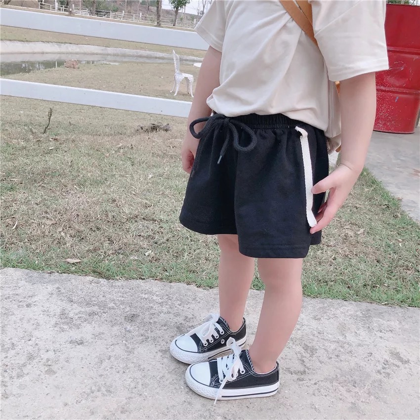 CELANA PENDEK ANAK PEREMPUAN LAKI LAKI SHORTPANTS ABU TALI ORIGINAL BABY TERRY FLECEE REALPICT