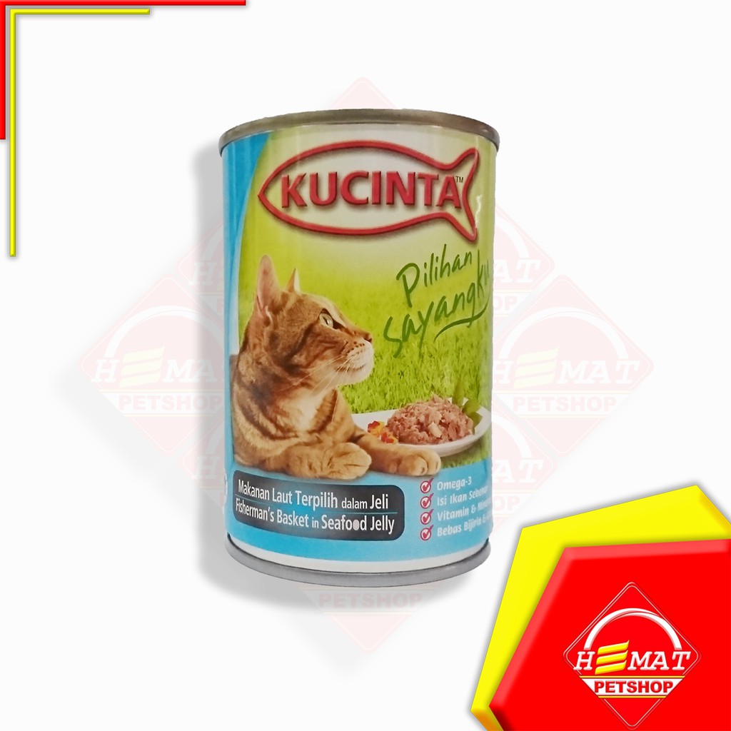 Makanan Kucing Kucinta 400 Gram / Wet Food Kaleng 400 Gram - Seafood Basket