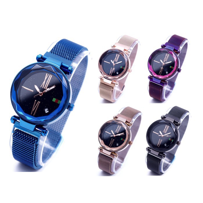 COD BATAM JAM MAGNET TANGGAL ANTI AIR FASHION WANITA QR37 JAM IMPORT DV12