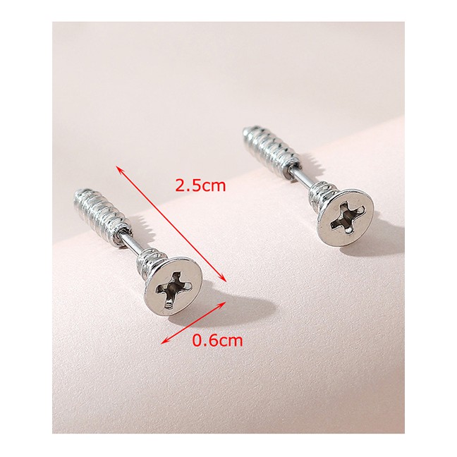LRC Anting Tusuk Fashion Screw Steel Titanium Mens Earrings Y6541X