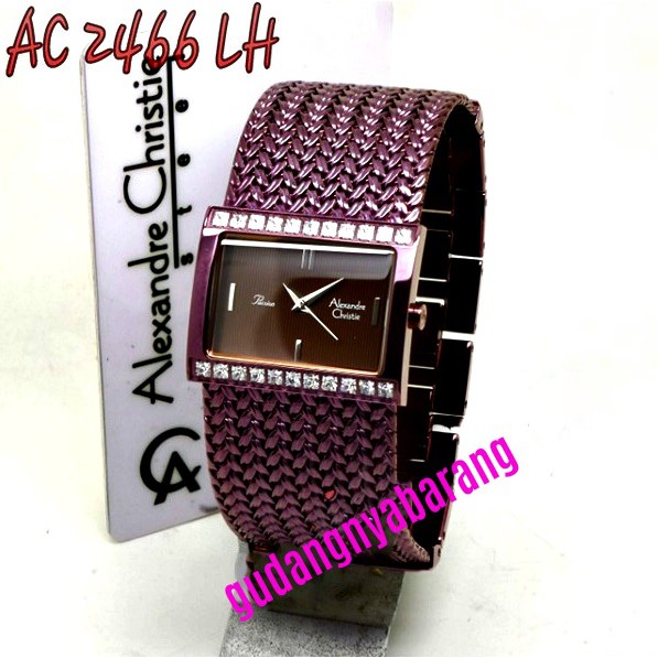 JAM TANGAN WANITA - CEWEK ALEXANDRE CHRISTIE AC 2466 PURPLE UNGU ORIGINAL