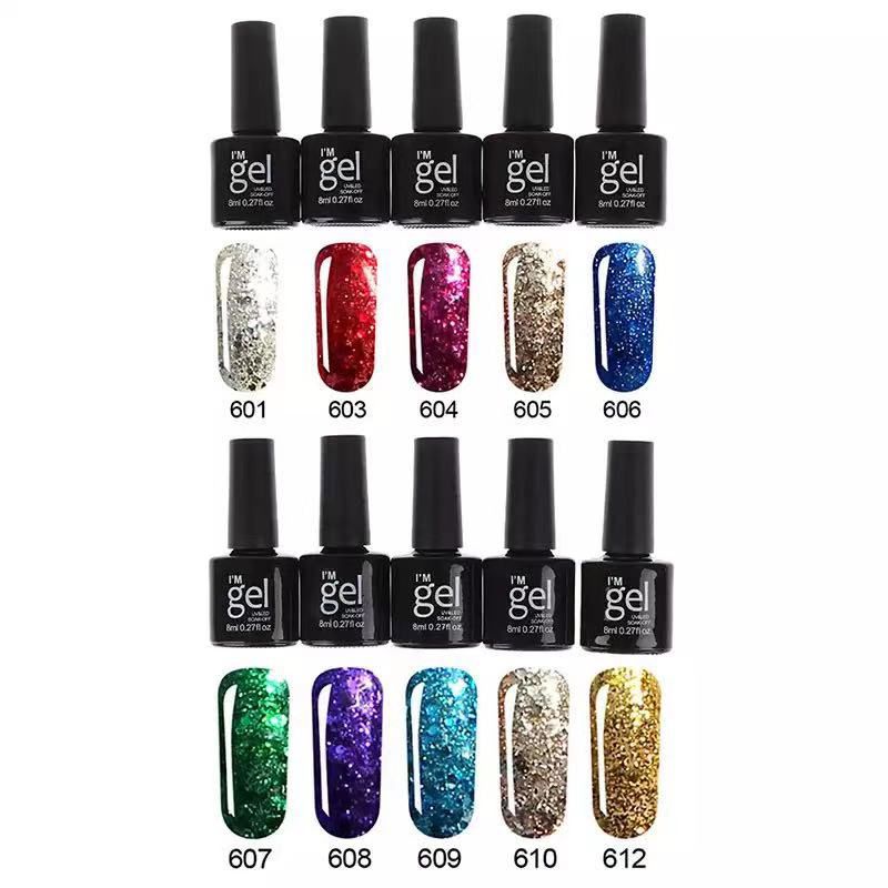 IM GEL I'M GEL GLITTER SERIES uv led soak off gel polish gliter / kutek gel polish Tahan 1 Bulan 96/255  * Deskripsi Produk