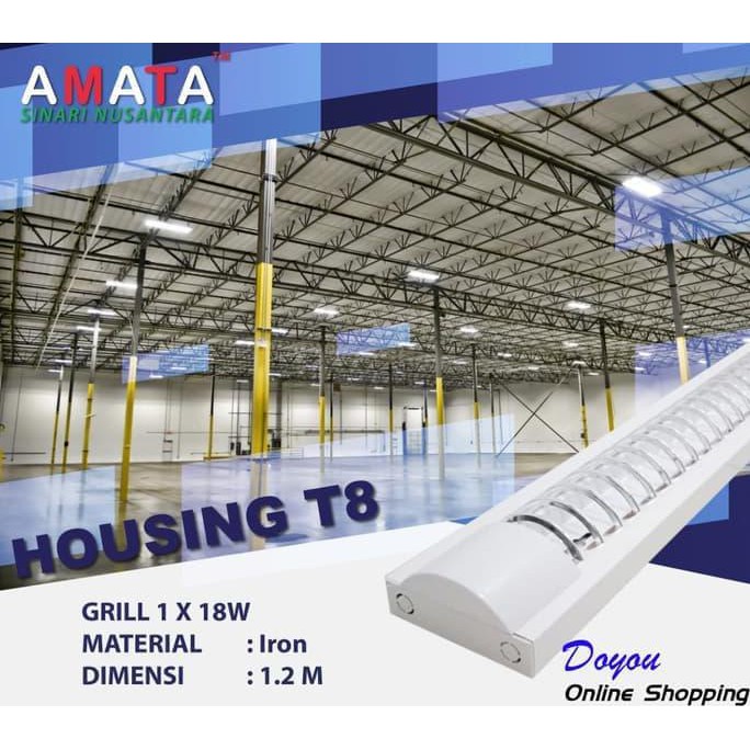 HOUSING / BATTEN T8 GRILL 1 X 18W