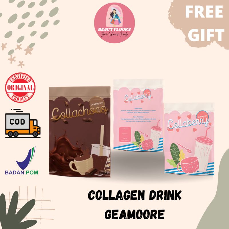 GROSIR COLLAGEN DRINK GEAMOORE / COLABERRY COLLACHOCO MINUMAN KOLAGEN PEMUTIH BADAN DAN WAJAH TERMUR