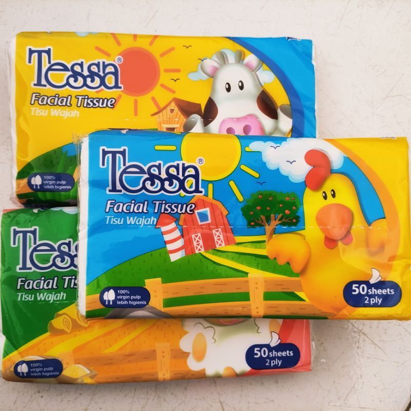 TESSA/NICE/PASEO Facial Tissue / Tisu wajah Tessa 50 sheets 2 ply / Tessa 10  sheets 3 ply