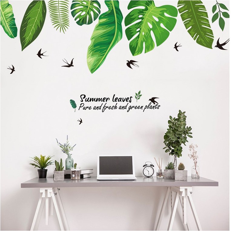 Reliza Wall Sticker Summer Leaves Lace Renda Daun  Stiker Dinding ZY131