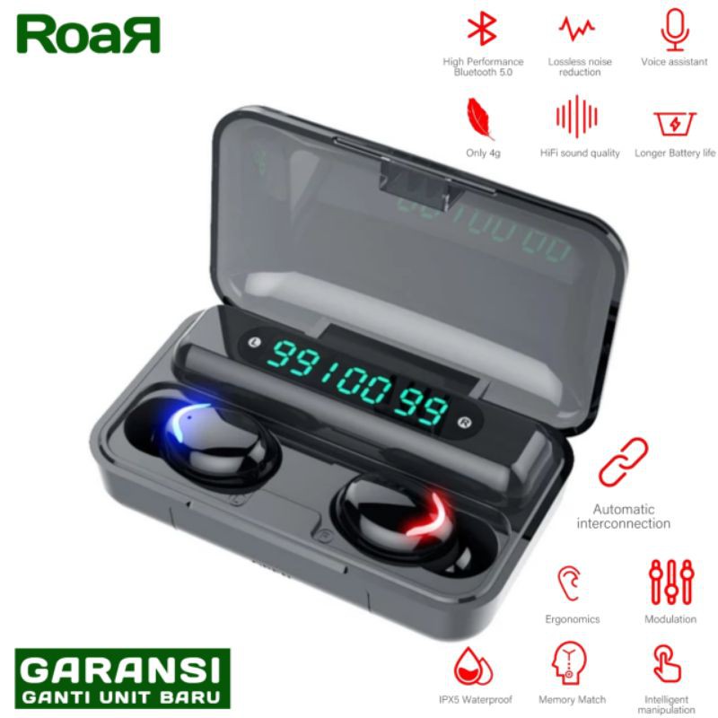 [COD] Earphone Bluetooth New Upgrade F9 F9 5 Anti Air Headset Bluetooth LED Earphone wireless in ear