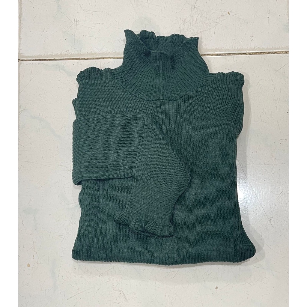 Zelline official rajut turtleneck curly