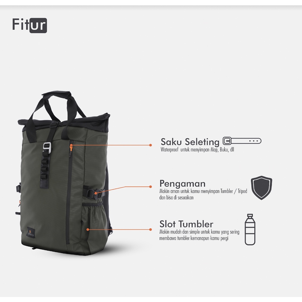 LANSPRESADO ARMY |ManNeedMe x URBAN| Tas Ransel Pria Wanita Tas Backpack ORIGINAL