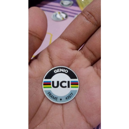 Sticker-Stiker-Decal-Tempelan-Decal-Logo-Label Genio UCI Frame Aproved Road Bike Roadbike Sepeda Bal