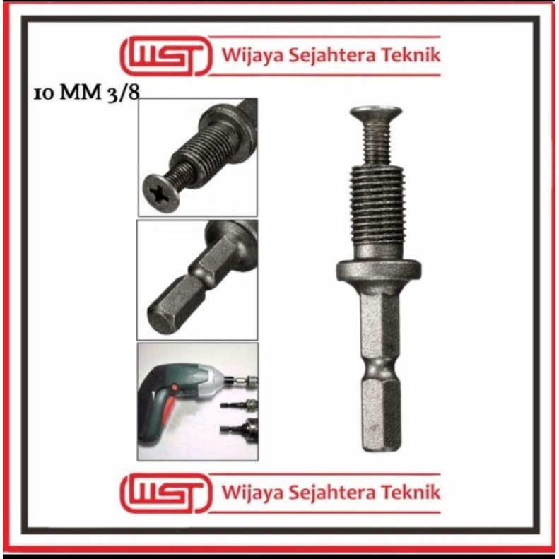 Adaptor bor hexagon 3/8 10mm keyless chuck adaptor