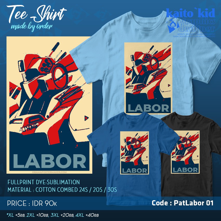 Kaos PATLABOR Robot Polisi Keren Lucu Imut Hype Sablon DTF
