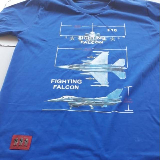 Kaos gambar pesawat tempur F 16 Fighting Falcon