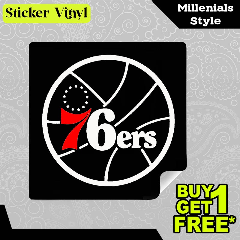 

Stiker Sticker 76ers Klub Basket National Basketball Association America Aesthetic Bahan Vinyl Satuan Anti Air