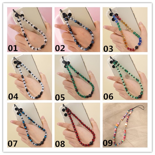 Tali Lanyard Manik-Manik Kartun Warna-Warni Anti Hilang Untuk Handphone