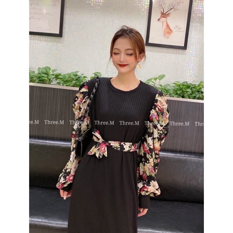 09951 Dress Maxi Anemone Puff Import 01-09951 Anemone Hitam