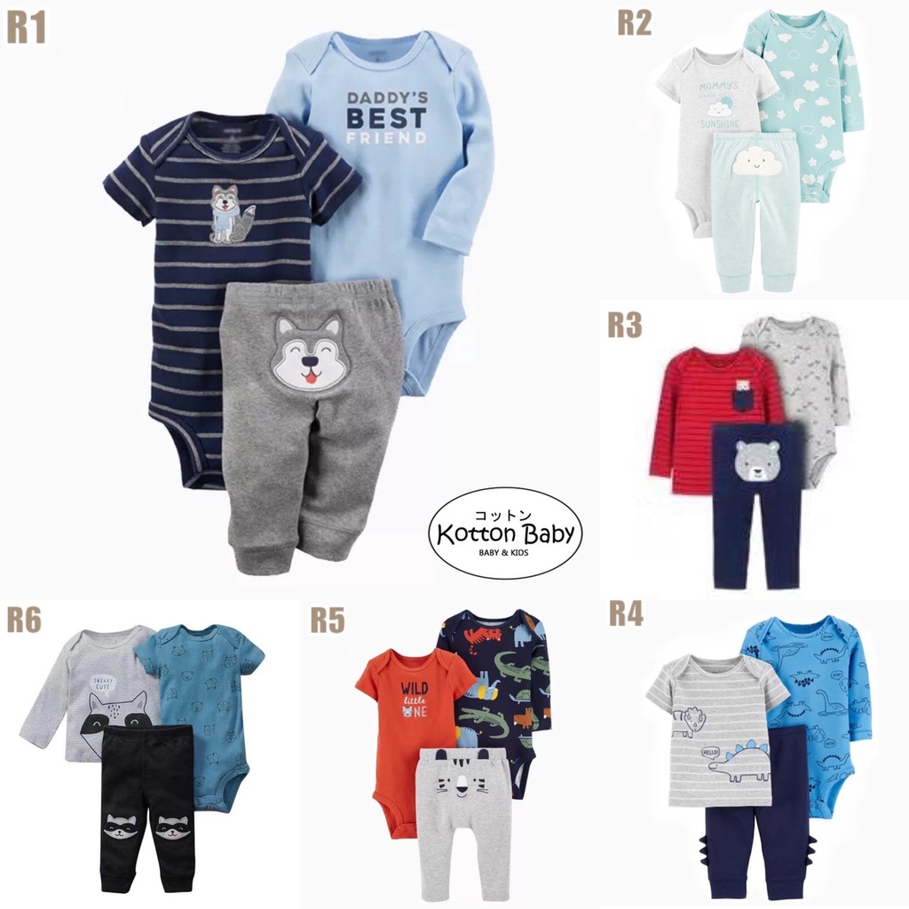 [ISI 3] 3-24bln PAKAIAN BAYI [Kualitas Impor] BAJU ANAK JUMPER JUMPSUIT ROMPER LAKILAKI catalog ZF R