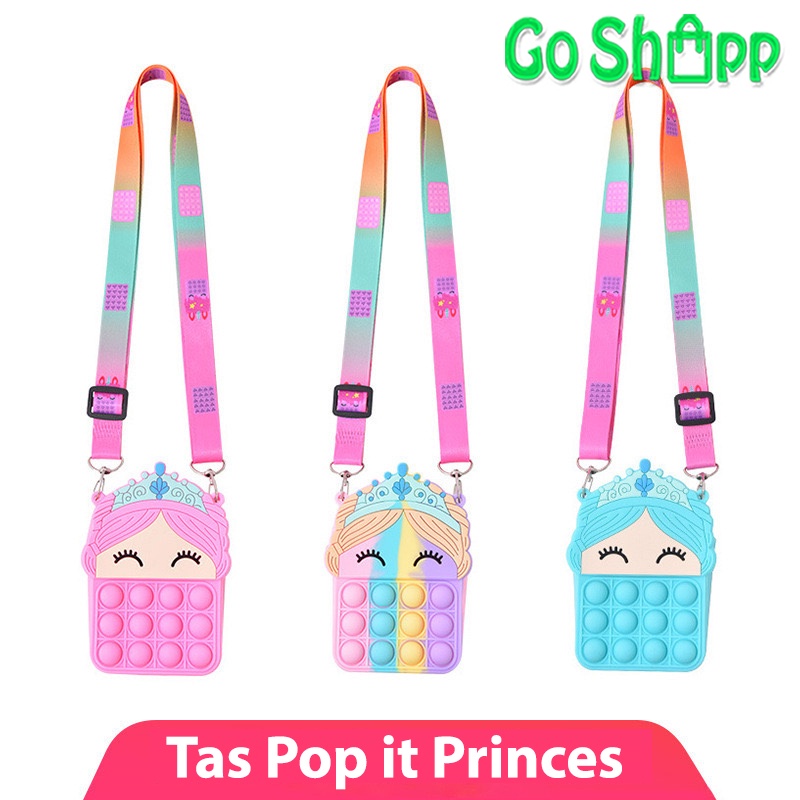 Tas Pop it Anak Karakter Princes Import - Tas Selempang Anak Karakter Unicorn Lucu - Tas Pop It Terbaru Import - Tas Anak Lucu Pop It Fidget Toys [JL18]