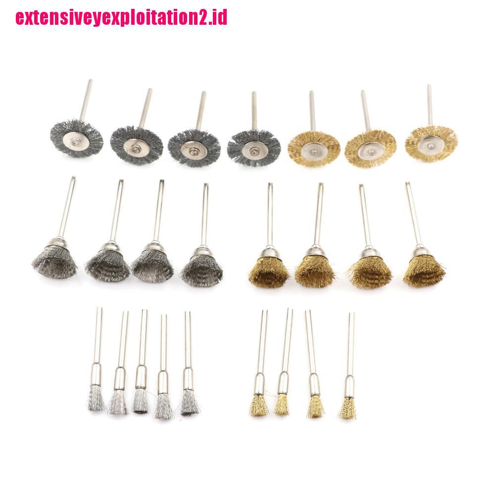 &lt; E2id &amp; &gt; 24pcs / Set Sikat Kawat Kuningan Untuk Mesin Rotary Elektrik