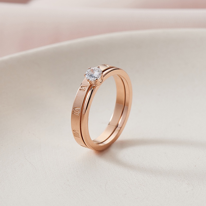 Enxi Jewelry Fashion Cincin Emas Asli  Kadar 375 Cincin Titanium Berlian Naik Cincin Emas Untuk Wanita Anti Rusty Perhiasan Yang Tidak Berkarat