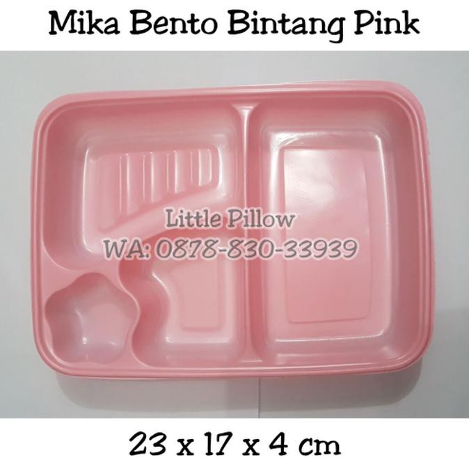 PROMO Tray mika bento PINK/Kotak Bento Pink/Lunch Box Sekat/Kotak Makan Mika