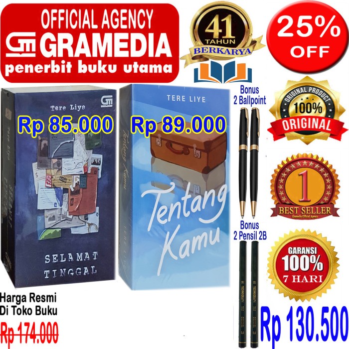 

HOT SALE!!! PAKET 2 BUKU NOVEL TERE LIYE - SELAMAT TINGGAL & TENTANG KAMU - ORIGIN TERBARU