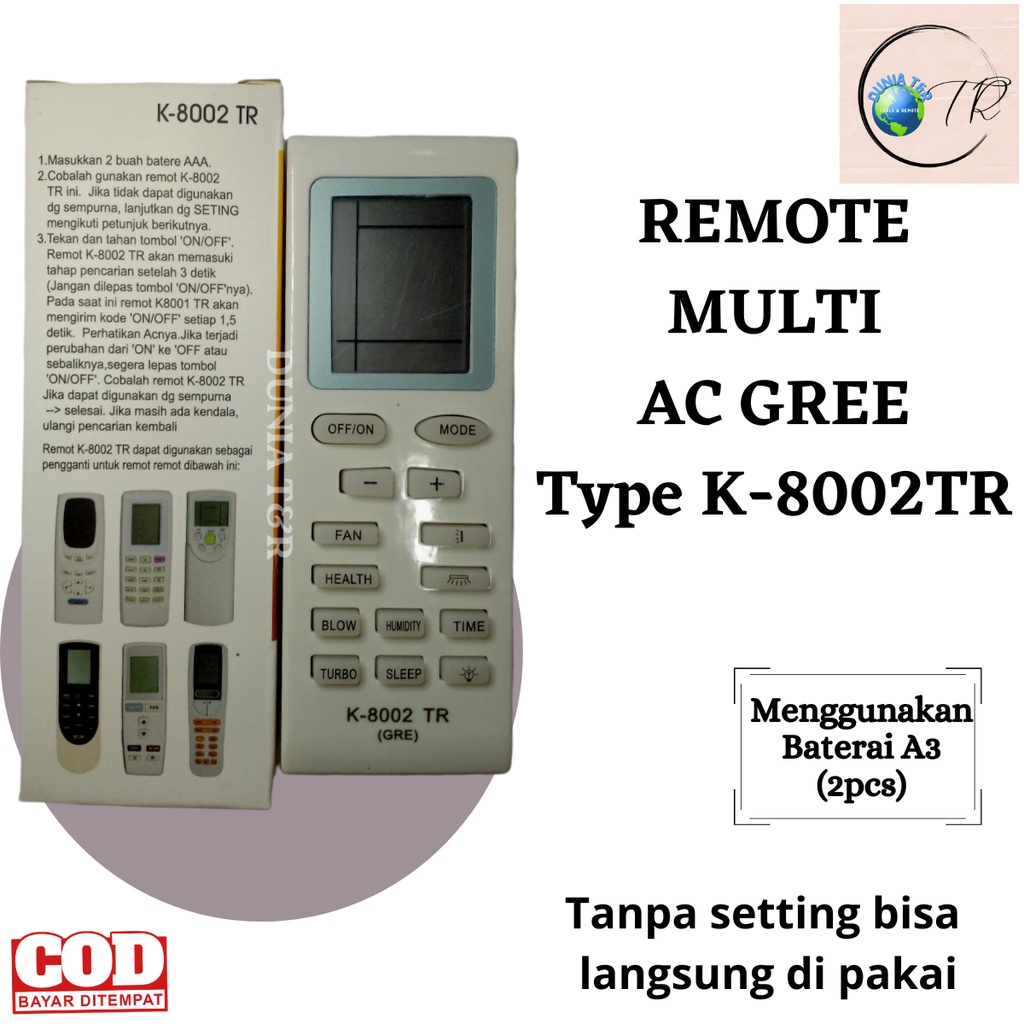 Remot / Remote Multi AC Gree Type K-8002TR