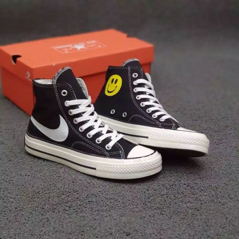 CONVERSE HIGH 70S X NIKE SMILE  SWOOSH SNEAKERS PREMIUM QUALITY