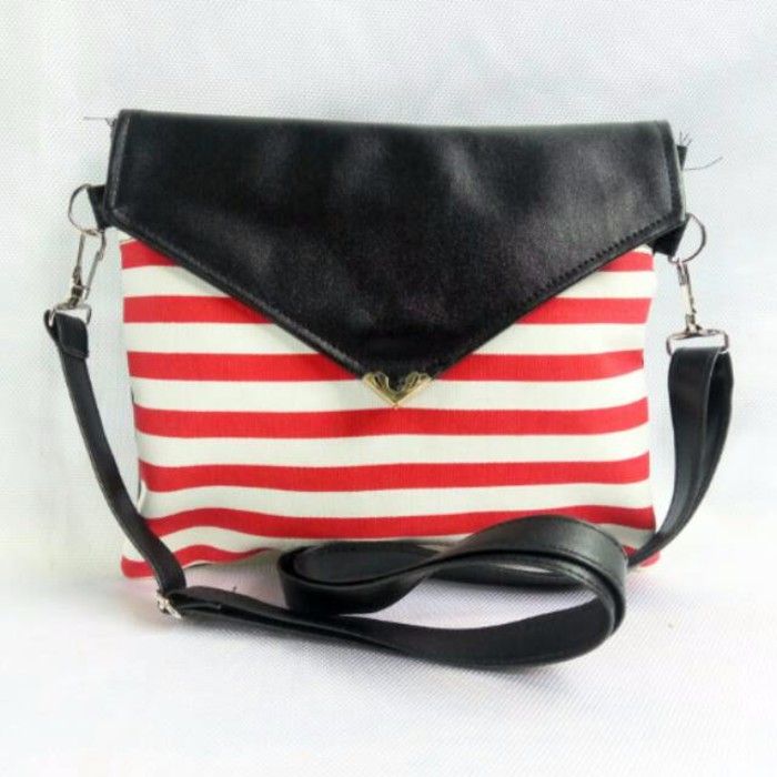 

SPECIAL Slingbag amplop magnet stripe merah putih TERMURAH