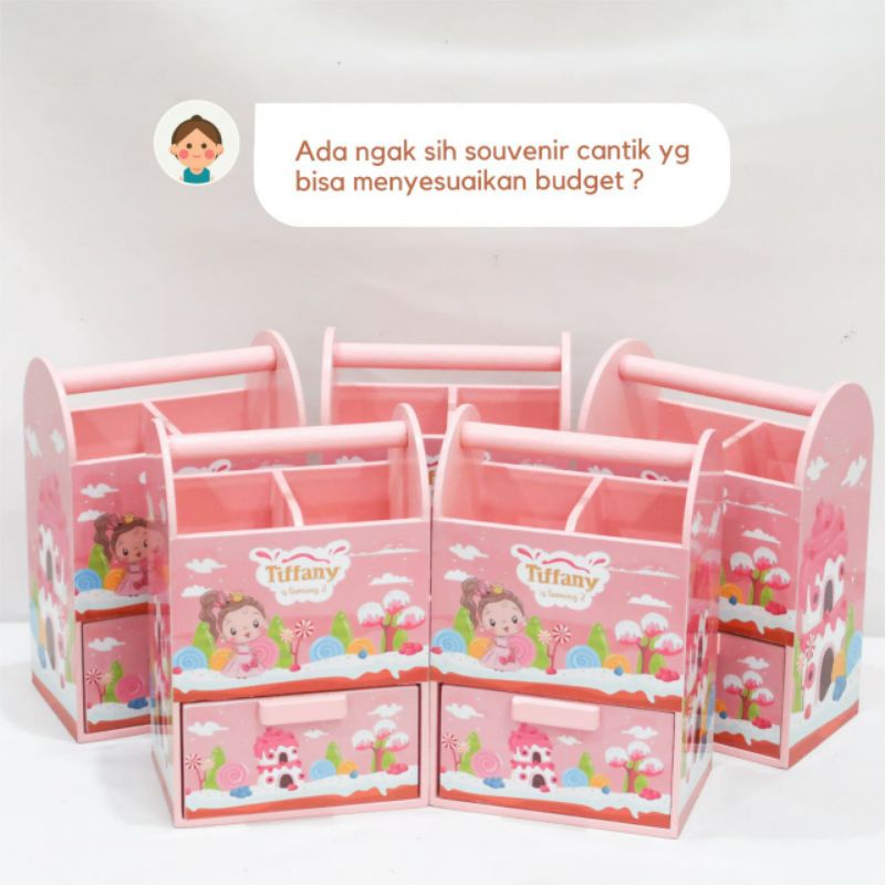 

TEMPAT PENCIL ANAK KAYU PENCIL CASE WOODEN GIFT DOUBLE PEN BOX HANDLE Souvenir Ultah