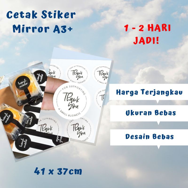 

Cetak Stiker Mirror Logo Label A3+ Murah (LEBIH BESAR DARI A3 BIASANYA)